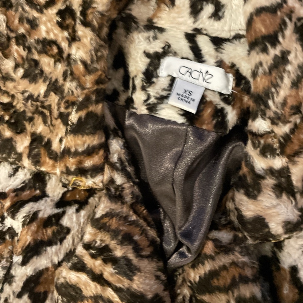 Cache Leopard Print Teddy Jacket - image 4